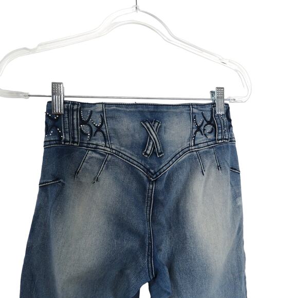 L.A. Concepts Y2k Vintage High Rise Yoke Jeans Bling Tattoo Size 24" - Picture 9 of 11